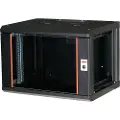 Roline 26.21.0170, Veggmonterbar hylle, 7U, Nøkkellås, Rack skinner, 14,5 kg, Sort