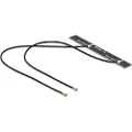 DeLOCK WLAN Twin Antenna 2 x MHF IV 802.11 ac/a/h/b/g/n 5 dBi 150 mm PCB internal self adhesive - Antenne - Wi-Fi - 5 dBi - svart