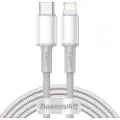 Baseus USB-C til Lightning Flettet kabel med høy tetthet, 20 W, PD, 2 m (hvit)