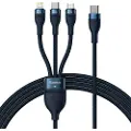 Baseus 3in1 USB cable Flash Series 2 USB-C + micro USB + Lightning 100W 1.5m (blue)