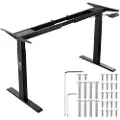 Vevor Elektrisk Stående Skrivebordsramme Dual Motor Justerbar 70-117 cm H Sort