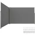 Vevor uttrekkbar sidemarkise, 79''x 236'' utendørs personvernskjerm, 180g polyester vanntett uttrekkbar terrasseskjerm, UV 30+ romdeler vindskjerm for terrasse, bakgård, balkong, grå