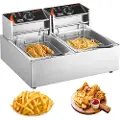 Vevor Commercial Electric Frityrkoker Benkeplate Frityrkoker Doble avtakbare tanker