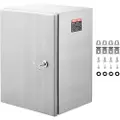 Vevor elektrisk boks i stål, 50x40x20 cm, elektrisk kabinett i 304 rustfritt stål, veggmontert utendørs kabinett for elektrisk og elektronisk utstyr med monteringsplate, hengsler og lås, IP66 vanntett
