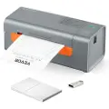 Vevor termisk etikettskriver, 203 DPI 60 stk/min for 4x6 postpakker, USB-tilkobling og automatisk etikettgjenkjenning, støtter Windows/MacOS/Linux, kompatibel med Amazon, eBay, Etsy, UPS osv., grå