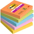 3M 7100258933, firkant, Blå, Grønn, Oransje, Rosa, Gult, Papir, 76 mm, 76 mm, 90 ark