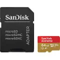 SanDisk Extreme - Flashminnekort (microSDXC til SD-adapter inkludert) - 64 GB - A2 / Video Class V30 / UHS-I U3 / Class10 - microSDXC UHS-I
