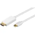 Goobay 1m Mini DisplayPort / HDMI Cable, 1 m, Mini DisplayPort, HDMI, Gull, Hvit, Hankjønn/hankjønn