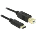 DeLOCK - USB-kabel - 24 pin USB-C (hann) til USB-type B (hann) - USB 2.0 - 3 A - 50 cm - svart
