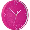 Leitz WOW - Klokke - kvarts - veggmonterbar - 29 cm - pink with geometric pattern