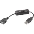 Renkforce RF-3322982, 0,25 m, USB A, USB A, USB 2.0, 480 Mbit/s, Sort