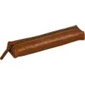 Clairefontaine Flying Spirit Læderpenalhus slank konjakk 19x4x2,5cm