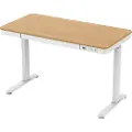 Tuckano Elektrisch höhenverstellbarer Schreibtisch ET119W-C weiß/Eiche, Weiß, Holz, 50 kg, 600 - 1200 mm, Holz, Rechteckige Form, Stahl