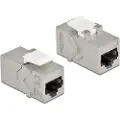 DeLOCK - Modulinnlegg (kopling) - CAT 6a - STP - RJ-45 - hvit, sølv