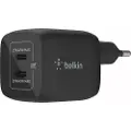 Belkin BoostCharge Pro - Strømadapter - PPS- og GaN-teknologi - 45 watt - 3 A - Fast Charge, PD 3.0 - 2 utgangskontakter (2 x USB-C) - svart