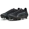 Puma ULTRA 5 ULTIMATE FG Football Boots Unisex, Shoes, Black/Silver/Bright Aqua, 45