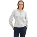 Tom Tailor 1043101 Crincle Alloverprinted 3/4-ermet T-skjorte