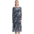 Tom Tailor Printed Mesh Lang Ermet Midi-kjole