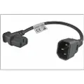 Microconnect Kaldenhetskabel C13 90° rett til C14, 0,75 mm², VDE, svart, lengde 0,30 m DINIC