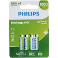 Philips R03B4RTU10 - Batteri 4 x AAA - NiMH - (ladbare) - 1000 mAh