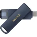 SanDisk Phone Drive - USB-flashstasjon - 256 GB - USB-C / Lightning - metallisk sky