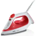 Braun TexStyle 1 SI 1019 - Dampstrykejern - såleplate: SuperCeramic - 1900 W - hvit/rød