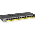 Netgear GS116LP - Switch - 16 x 10/100/1000 (PoE+) - stasjonær, rackmonterbar, veggmonterbar - PoE+ (76 W) - DC-strøm