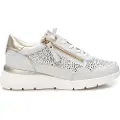 Carmela for woman. 16227404-BLANCO Leather trainers 162274 white (36), Flat, Laces, Zip, Casual