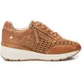 Carmela for woman. 16232601-CAMEL Leather trainers 162326 brown (41), Flat, Laces, Zip, Casual