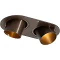 QAZQA Avrundet nedfelt spot mørk bronse GU10 35 mm vippbar 2-lys - Installa