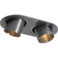 QAZQA Avrundet nedfelt spot gunmetal GU10 35 mm justerbar 2-lys - Installa