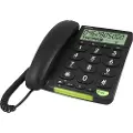 Doro PhoneEasy 312cs - Kablet telefon med nummervisning - svart