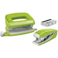 Leitz WOW NeXXt Mini - Skrivebordstilbehørsett - 10 ark / 1 mm - No.10 - metall - grønn