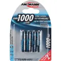 Ansmann 1x4 Nimh 1000 Micro 950mah Aaa Oppladbart Batteri