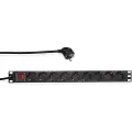 Logilink PDU9C02, Vertikal, Aluminium, Sort, 9 AC-utganger, 2 m, 250 V