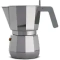 Alessi Moka, Mokkagryte, 0,3 l, Grå, Aluminium, 6 kopper, 105 mm