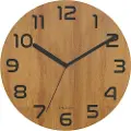 Unilux Palma, Vegg, Quartz clock, Rund, Bamboo, Tre, Retro