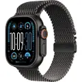 Apple Watch Ultra 2 - 49 mm - svart titan - smartklokke med fint strikket løkke - båndbredde: L - 64 GB - LTE, Wi-Fi 4, UWB, Bluetooth - 4G - 61.8 g