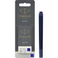 Parker Fountain Pen Ink Refill Cartridges | Long | Blue QUINK Ink | 5 Count (Blister)