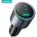 JOYROOM JR-CCN07 billader 120W 2xUSB-C USB-A + USB-C kabel 100W - mørkegrå