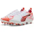 Puma ULTRA 5 PRO FG/AG Football Boots Youth, Shoes, White/Black/Glowing Red, 36