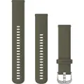 Garmin Quick Release Band - Klokkestropp for smart armbåndsur - 125 - 218 mm - moss with silver hardware - for Approach S40 Forerunner 245, 55, 645 Venu vívoactive 3 vívomove 3, HR, Luxe, Style