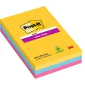 3M Post-it blok Super Sticky ass. linieret 101x152mm 3blk/pak