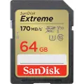 SanDisk SDXC Extreme 64GB 170MB/s UHS-I C10 V30 U3