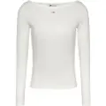 Tommy Hilfiger for woman. DW0DW21350 Boat T-shirt white (XL), Casual, Long sleeve, Organic Cotton, Sustainable