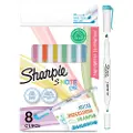 Sharpie S-Note Duo Highlighters | Kreative tusjer med to ender av pastell | Kule og bred spiss for fremheving, tegning, journalføring og mer | 8 stk