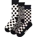 Happy socks Black And White Gift Set Lange Sokker 3 Par