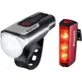 Sigma Sport Aura 80 + Blaze Set, Frontlys + baklys (sett), Sort, IPX4, LED, Rød/hvit, 80 lm