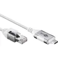 Goobay 74385, USB 3.1 type A, RJ45, 1 m, hvit