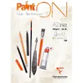 Clairefontaine Paint-On Blok A2 250gram 40 ark hvidt papir, multi teknik, toplimet